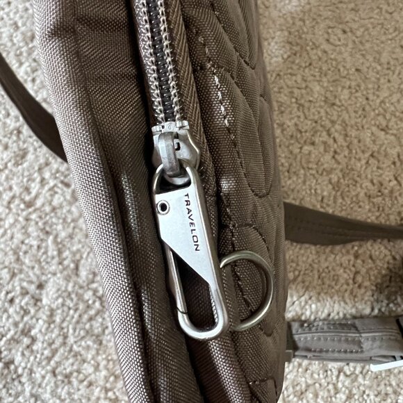 Travelon Anti-Theft North/South Crossbody, Sable and Emerald Interior - Picture 8 of 8